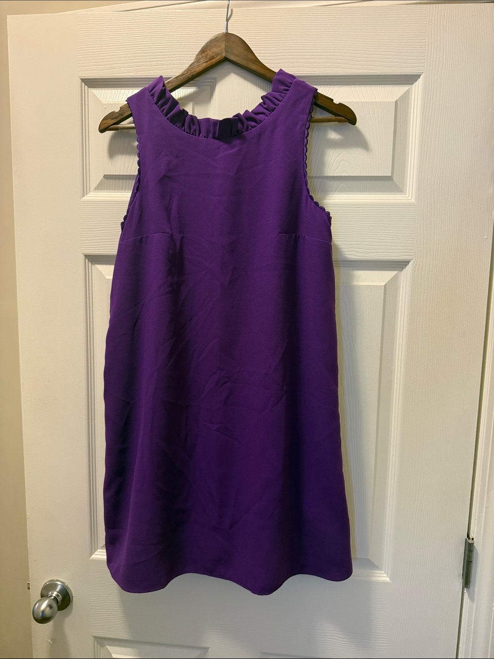 Lilly Pulitzer Purple Sleeveless Ruffle Collar Shift Dress EUC